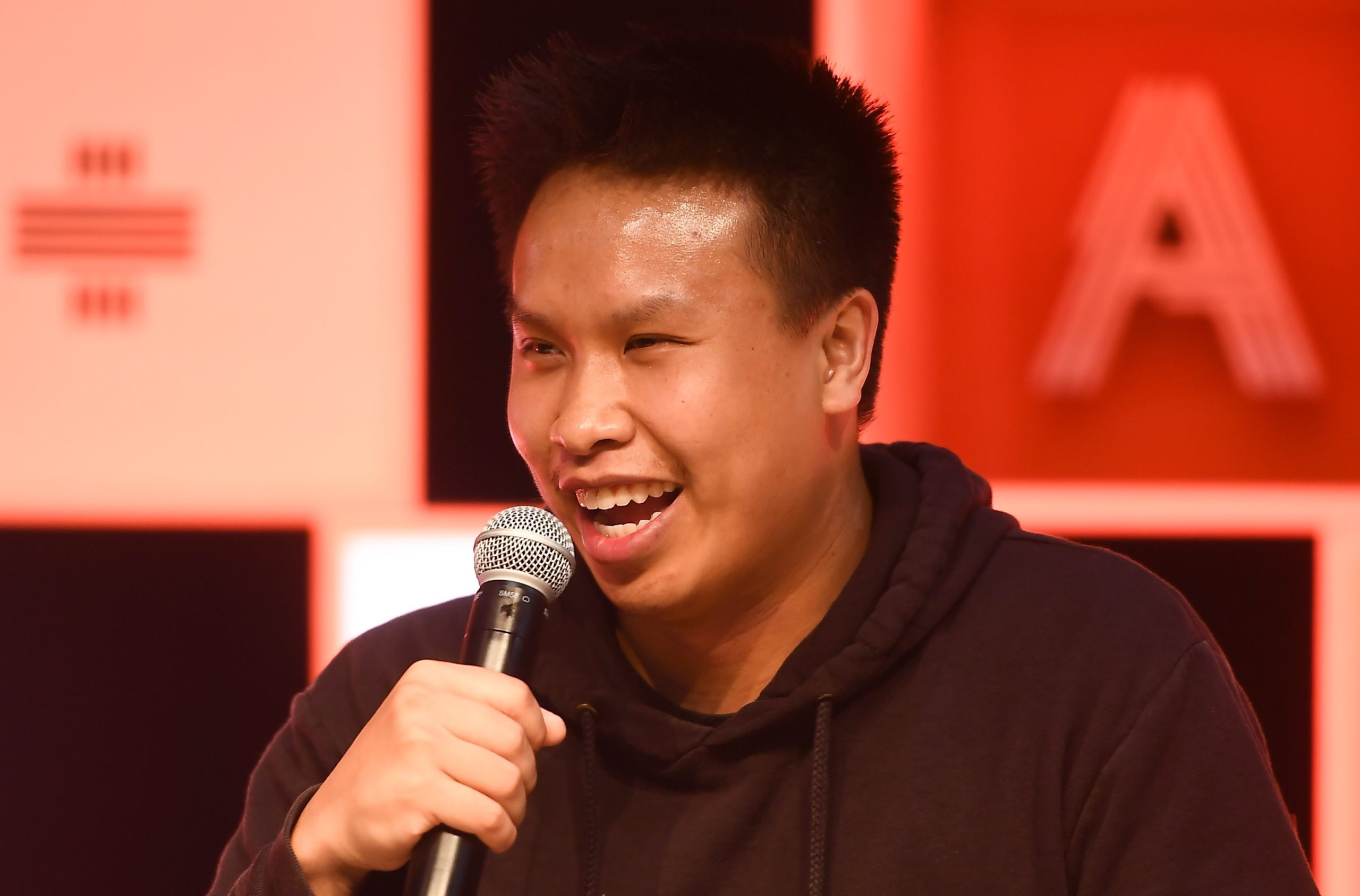 10 July 2019; Andy Dinh, Founder, Team SoloMid, on Q + A Stage during day two of RISE 2019 at the Hong Kong Convention and Exhibition Centre in Hong Kong. Photo by David Fitzgerald/RISE via Sportsfile